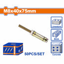 Tacos de anclaje expansible 8x40x75mm Galvanizado Zincado 50 pzas