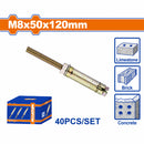 Tacos de anclaje expansible 8x50x120mm Galvanizado Zincado 40 pzas