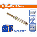 Tacos de anclaje expansible 10x60x120mm Galvanizado Zincado 30 pzas