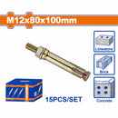 Tacos de anclaje expansible 12x80x100mm Galvanizado Zincado 15 pzas