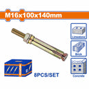 Tacos de anclaje expansible 16x100x140mm Galvanizado Zincado 8 pzas