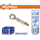 Anclaje de expansión con ojo 6x50mm Acabado Zinc Amarillo 90 pzas