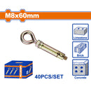 Anclaje de expansión con ojo 8x60mm Acabado Zinc Amarillo 40 pzas