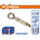 Anclaje de expansión con ojo 12x90mm Acabado Zinc Amarillo 12 pzas