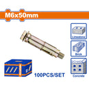 Taco galvanizado de cuña 6x50mm. Acabado Zinc Amarillo 100 pzas