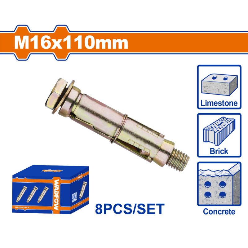 Taco galvanizado de cuña 16x110mm. Acabado Zinc Amarillo 8 pzas