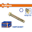 Tacos de anclaje expansible con manguito y pestaña Galvanizado Amarillo 8x40mm 150 pzas