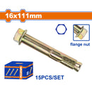 Tacos de anclaje expansible con manguito y pestaña Galvanizado Amarillo 16x111mm 15 pzas