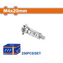 Taco pared hueca 4x20mm con tornillo 7x27mm Galvanizado 250 pzas