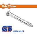 Taco pared hueca 4x52mm con tornillo 8x60mm. Galvanizado 120 pzas