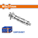 Taco pared hueca 5x37mm con tornillo 10x45mm. Galvanizado 120 pzas