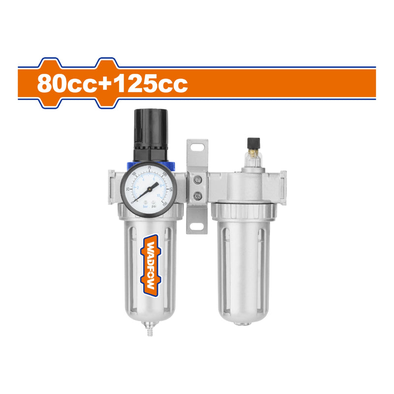 Regulador y filtro de aire para compresores (80cc+125cc) Finura del filtro:40µm. Entrada aire:1/4"