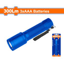 Linterna De Mano 300Lm. Interruptor De Luz. Usa 3 Pilas Alcalinas AAA. Peso: 104G. D/L: 136/34Mm.