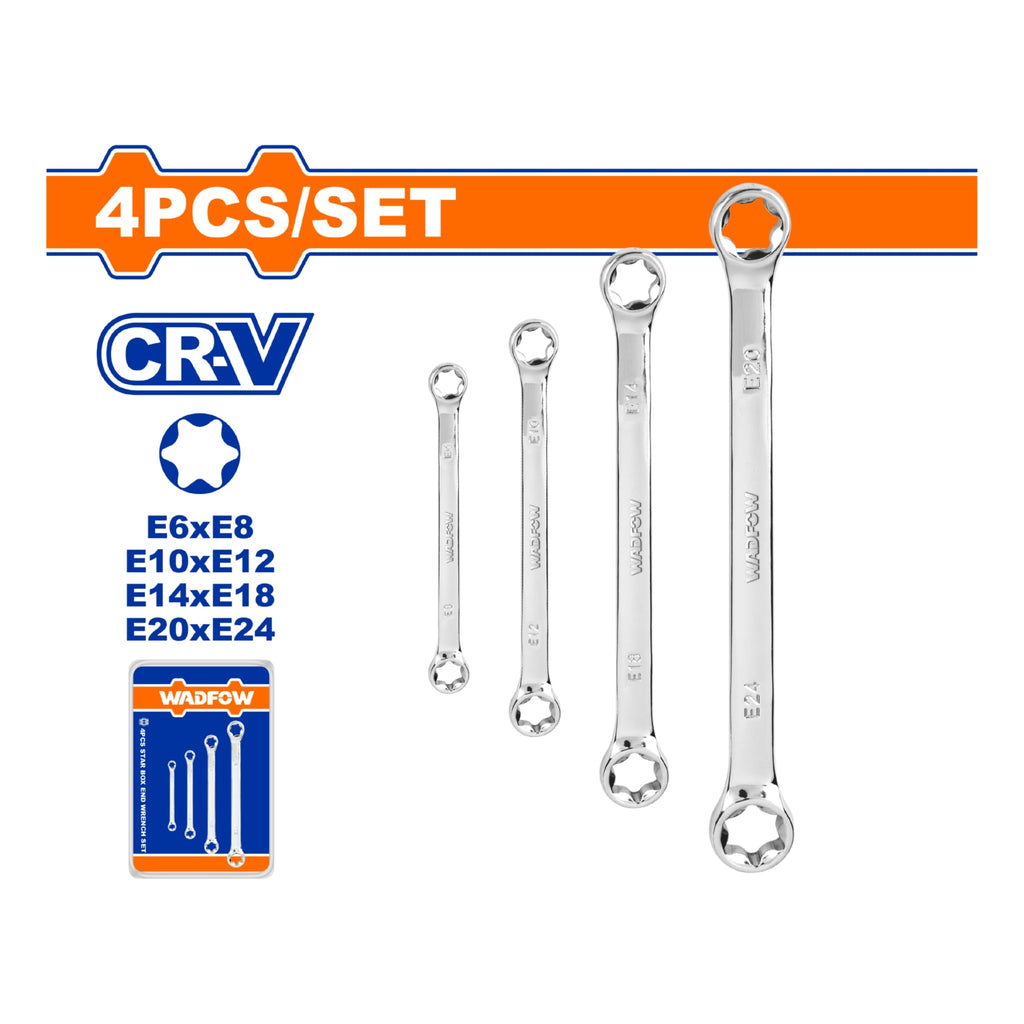 SATA E-Torx csillagkulcs készlet E6-E24 4 részes SATA E-Torx csillagkulcs készlet E6-E24 4 részes
