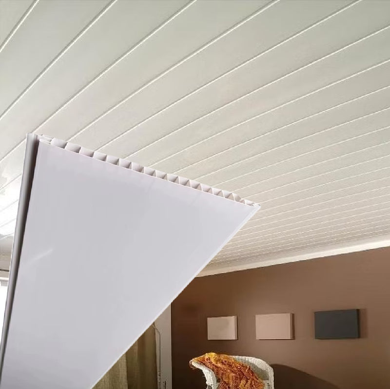 Techo Pvc Cielo Raso PVC Techo Blanco Brillante BRILLO Panel 20Cm X 8Mm X 5.95M