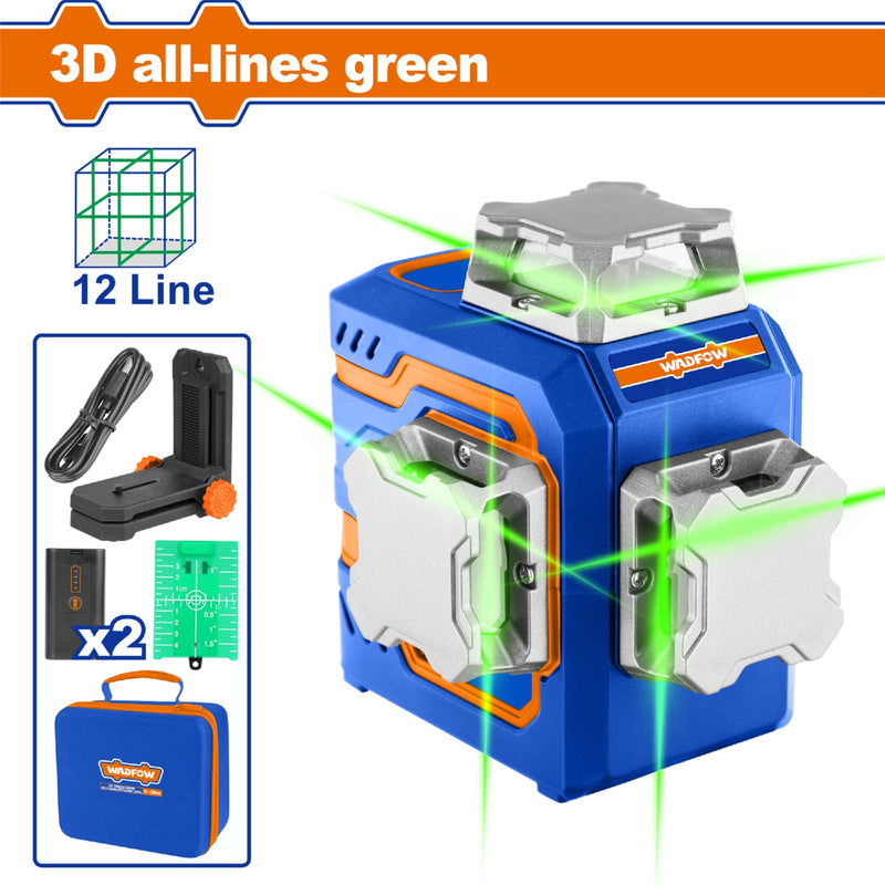 Nivel de Laser Autonivelante(Verde). Rango:0~30m.1 horizontal de 360°/2 planos verticales de 360°