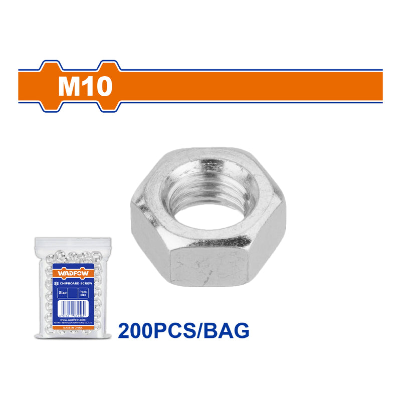 Tuercas Hexagonales Acero Inoxidable M10. Acabado galvanizado. Para barras roscadas (200 pzas)