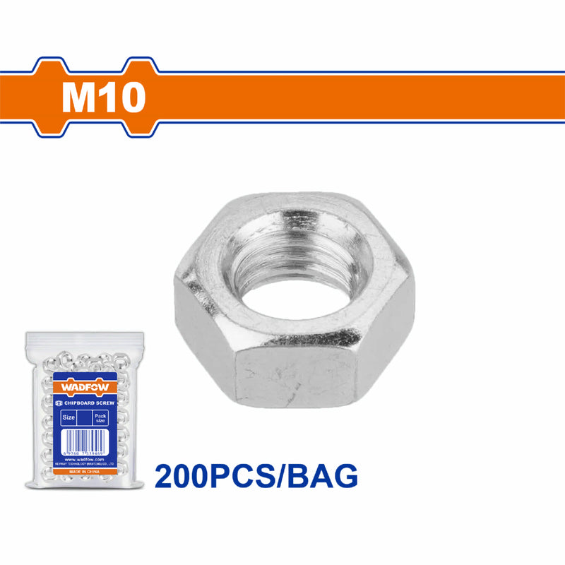Tuercas Hexagonales Acero Inoxidable M10. Acabado galvanizado. Para barras roscadas (200 pzas)