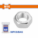 Tuercas Hexagonales Acero Inoxidable M16. Acabado galvanizado. Para barras roscadas (50 pzas)