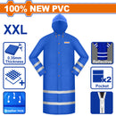 Capote impermeable para lluvia. Estilo Gabardina Talla XXL. 100% PVC. Espesor:0.35mm Con líneas reflectivas.