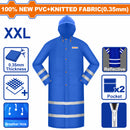 Capote impermeable para lluvia. Estilo Gabardina Talla XXL. 100% PVC. Espesor:0.35mm Con líneas reflectivas.