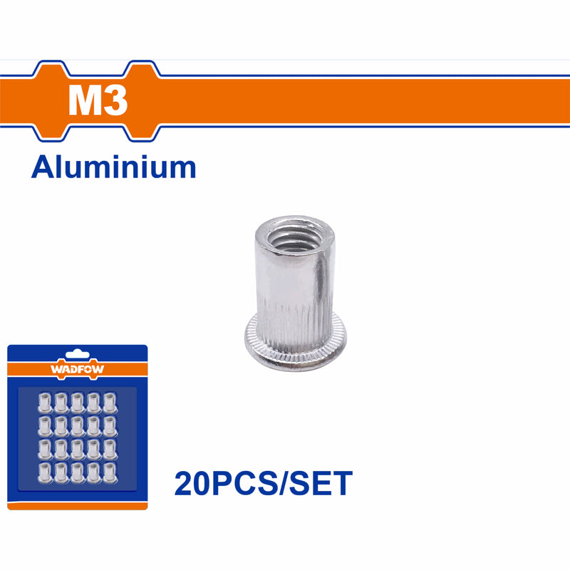 Tuerca remachable M3 de aluminio anodizado (20 piezas)