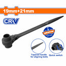Llave de Andamio doble 19x21mm Cr-V 12 puntas. Acero Forjado. Tratamiento térmico.