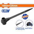 Llave de Andamio doble 19x24mm Cr-V 12 puntas. Acero Forjado. Tratamiento térmico.