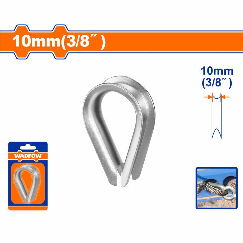 Guardacabos de cable de acero 3/8" Acero al Carbono Electro galvanizado para Cables de Alambre. Dedal de cuerda.