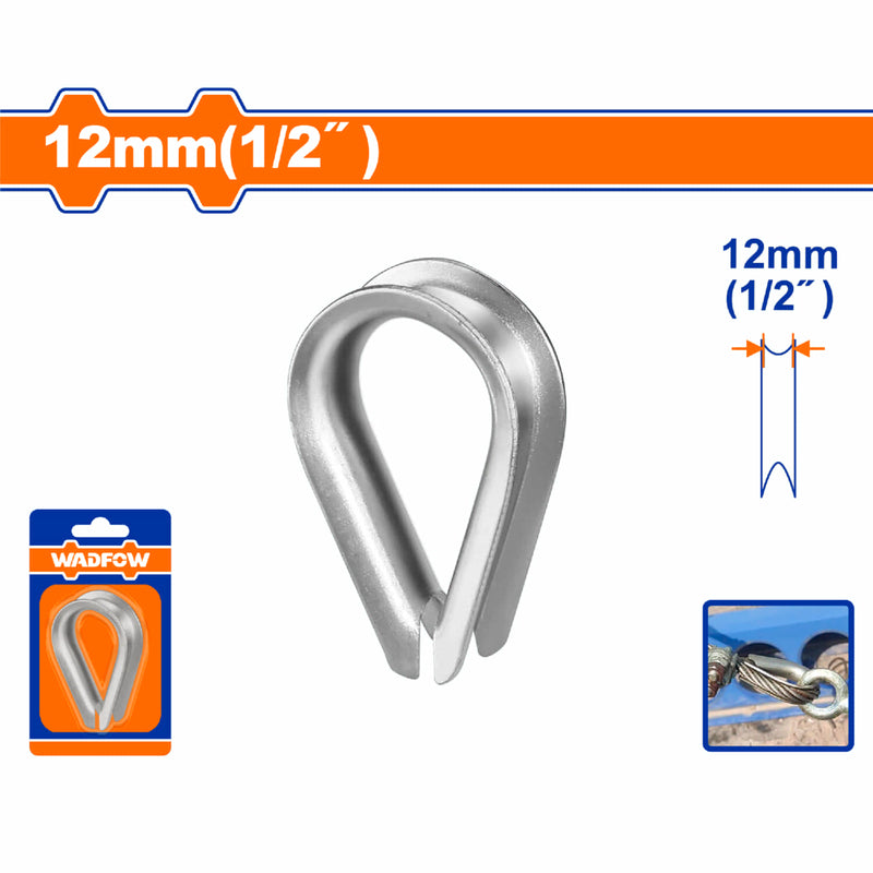 Guardacabos cable de acero de 1/2" Acero al Carbono Electro galvanizado para Cables de Alambre. Dedal de cuerda.
