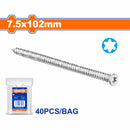 Tornillos para Concreto 7.5x102mm Cabeza avellanada y punta Torx. Acabado Galvanizado.(40 pzas)