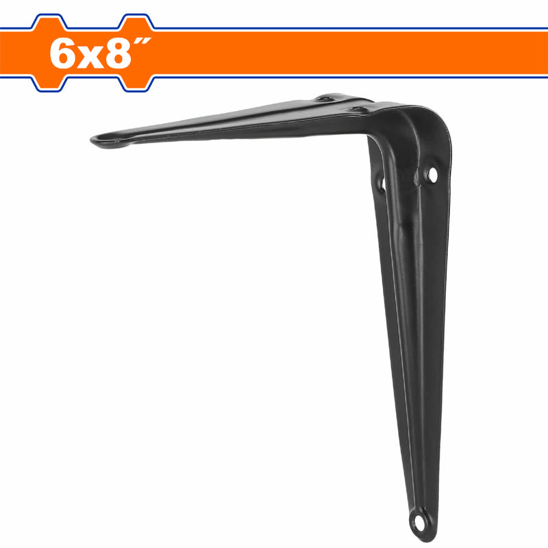 Soporte de Repisas 6"x8" (15x20cm) Negro Esp: 0.8mm. Capac: 15Kg 6 puntos de fijación. No incluye accesorios. Pie de Amigo.