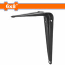 Soporte de Repisas 6"x8" (15x20cm) Negro Esp: 0.8mm. Capac: 15Kg 6 puntos de fijación. No incluye accesorios. Pie de Amigo.