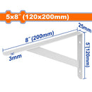 Soporte De Repisa Reforzado 5X8" Capac: 100 Kg. Espesor: 3Mm. 6 Puntos De Fijación.