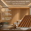 Panel WPC acanalado redondo Light Wood  2900*158*15mm