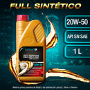 ACEITE DE MOTOR 20W-50 API SN SAE FULL SINTETICO PARA CARROS MOTORES A GASOLINA ( 1 LT )