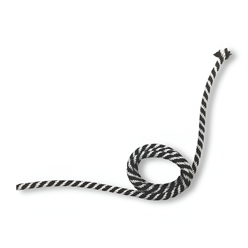 Cuerda Náutica 8mm x 1 m Blanco/Negro. Suave al tacto. Manejo de cargas. Soga Mecate