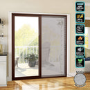 Puerta Ventana Corredera UPVC Marrón 200x220cm Reforzada Anti UV con Vidrio de seguridad Templado 5mm (5 años de Garantía) Incluye malla mosquitera