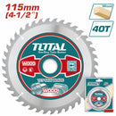 Disco corte madera 115mm 4 1/2"  40T,Mandril:22.2mm Anillo reductor:16mm