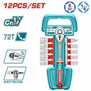 Juego de dados de 1/4 de 12 pzas. CR-V. Acero de Alta Calidad.