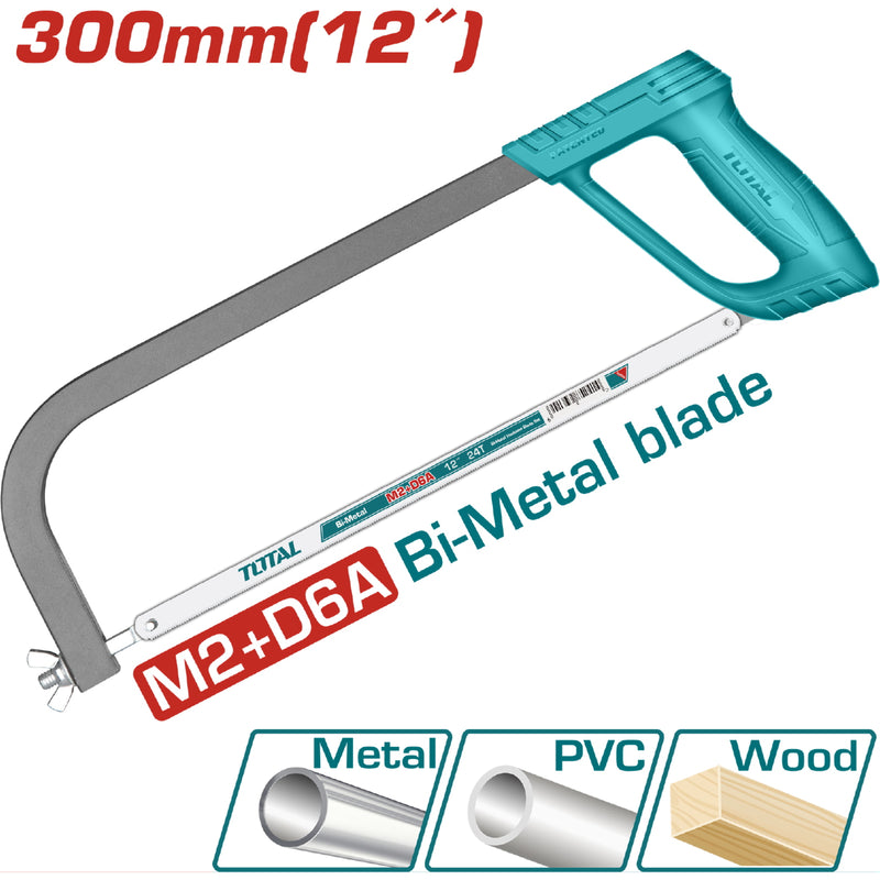 Segueta para Metal de 300 mm / 12". Incluye 1 Hoja de Sierra de 65 Mn.