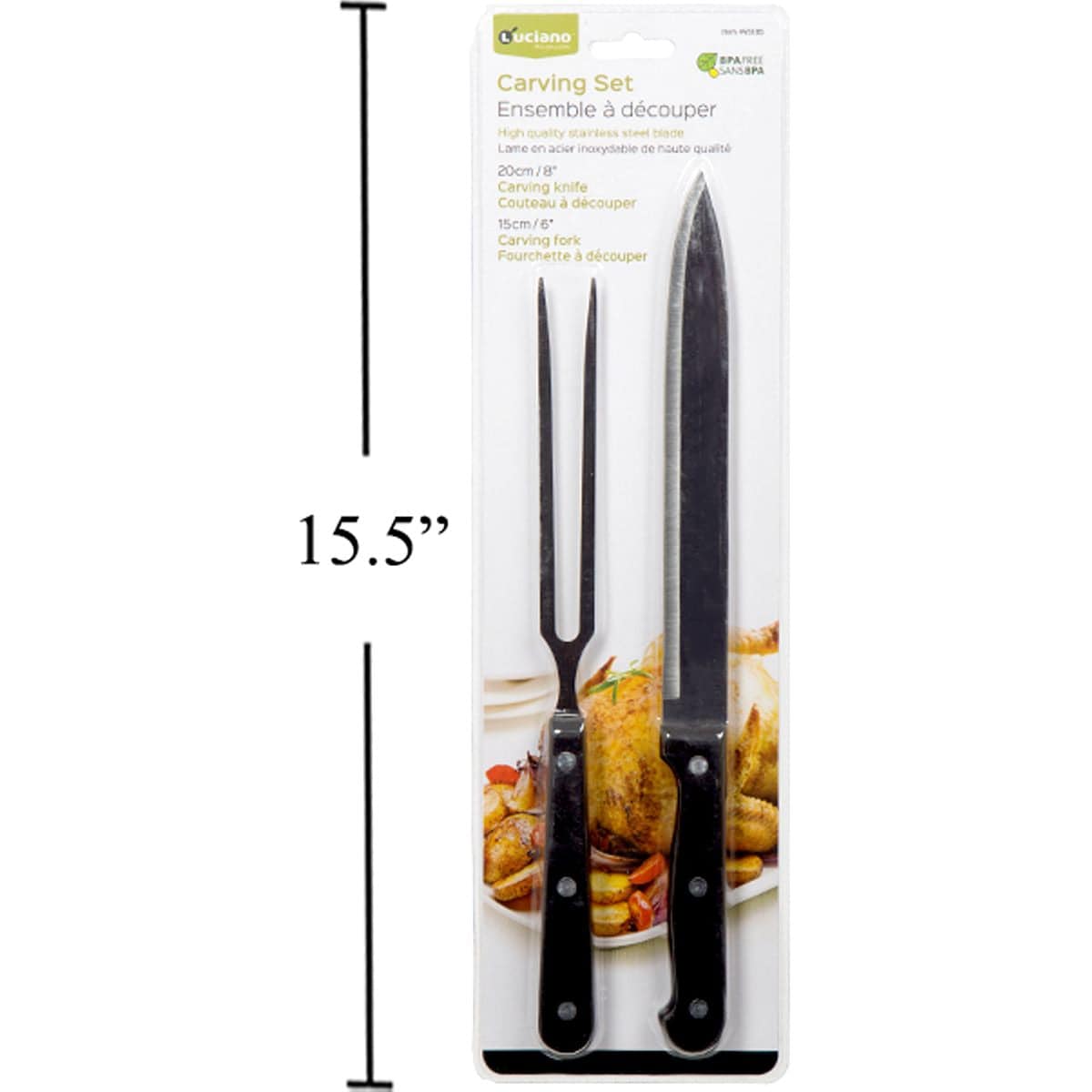 Juego De Cuchillo Para Trinchar Y Tenedor Para Carne Luciano, 2 Piezas