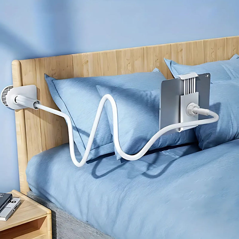 Soporte Flexible Universal para Tablet y Celular de 138 cm. Brazo Largo con Pinza Ajustable para Dispositivos de hasta 10”.