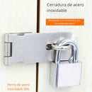 Aldaba Portacandado 5". Acero inoxidable. Pestillo de Seguridad para Puertas y Armarios.