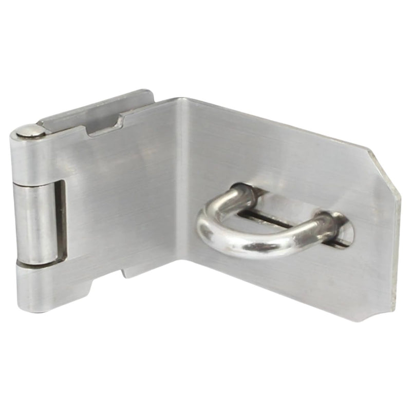 Aldaba Portacandado 5". Acero inoxidable Con Diseño en 90 Grados. Pestillo de Seguridad para Puertas y Armarios.