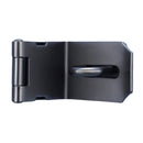 Aldaba Portacandado 4". Acero inoxidable Con Diseño en 90 Grados. Pestillo de Seguridad para Puertas y Armarios. Color negro.