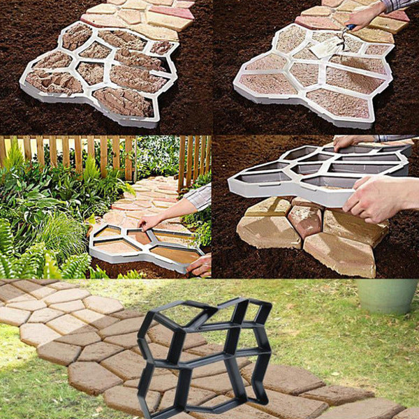 Molde cemento para Veredas de Piedra Irregular. Pavimento. Plantilla para Concreto Tipo “AS” 35 x 35 cm.