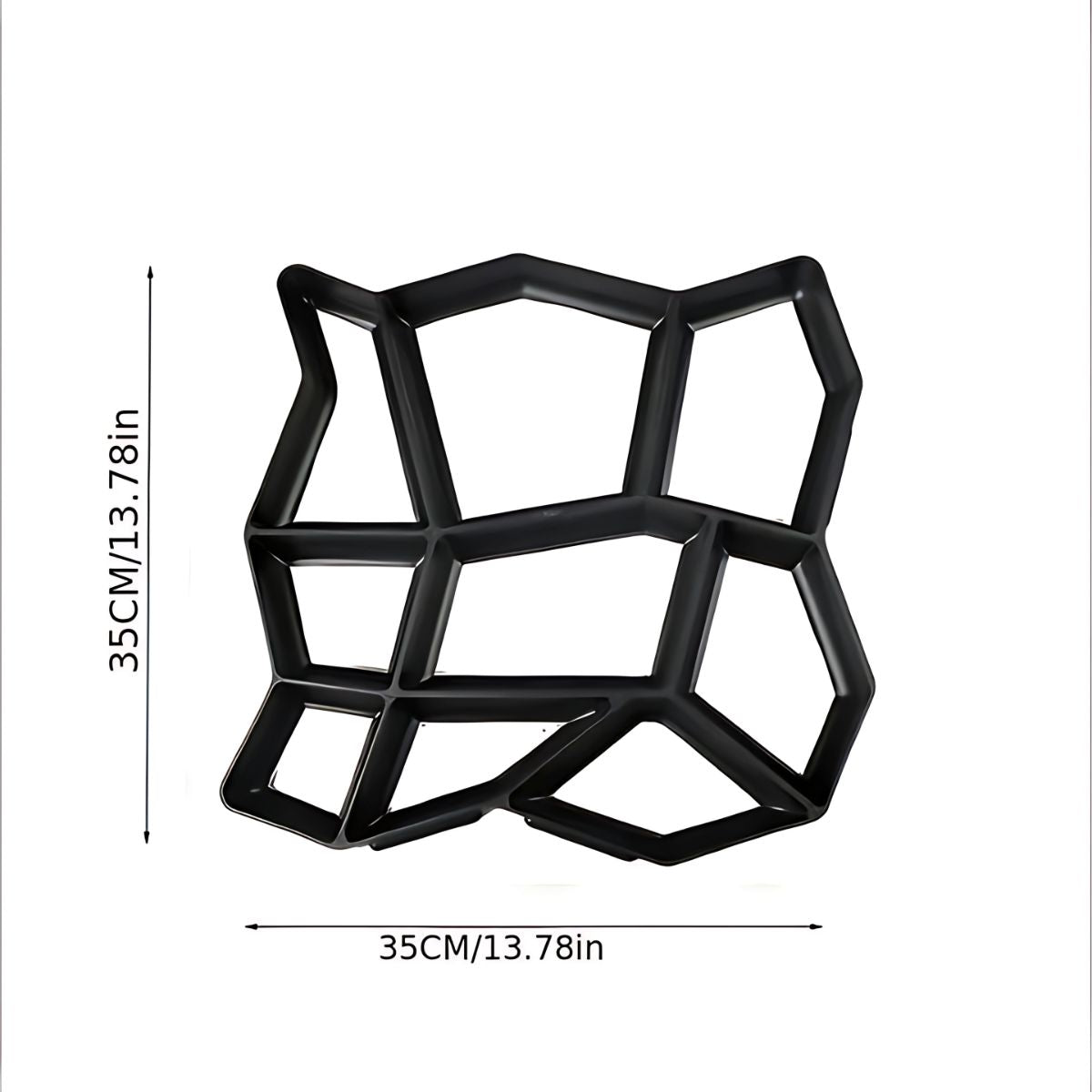 Molde cemento para Veredas de Piedra Irregular. Pavimento. Plantilla para Concreto Tipo “AS” 35 x 35 cm.