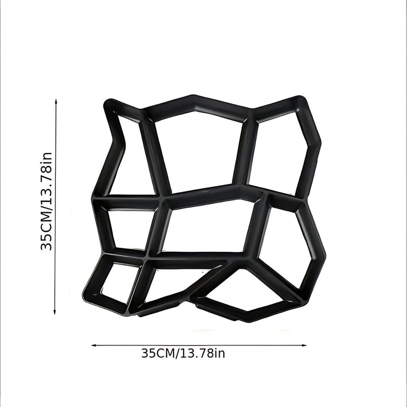 Molde cemento para Veredas de Piedra Irregular. Pavimento. Plantilla para Concreto Tipo “AS” 35 x 35 cm.