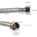 Tubo de abasto Manguera Flexible 40cm Acero Inoxidable Trenzado con Conectores G1/2 y G3/8.